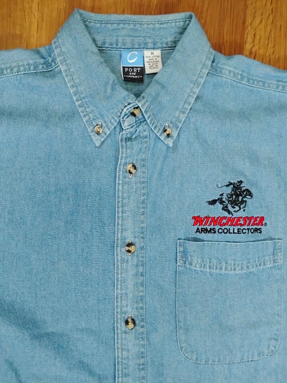 Deadstock Vintage Winchester Arms Collector Button Shirt Denim